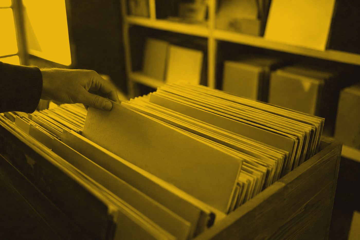 At the record shop